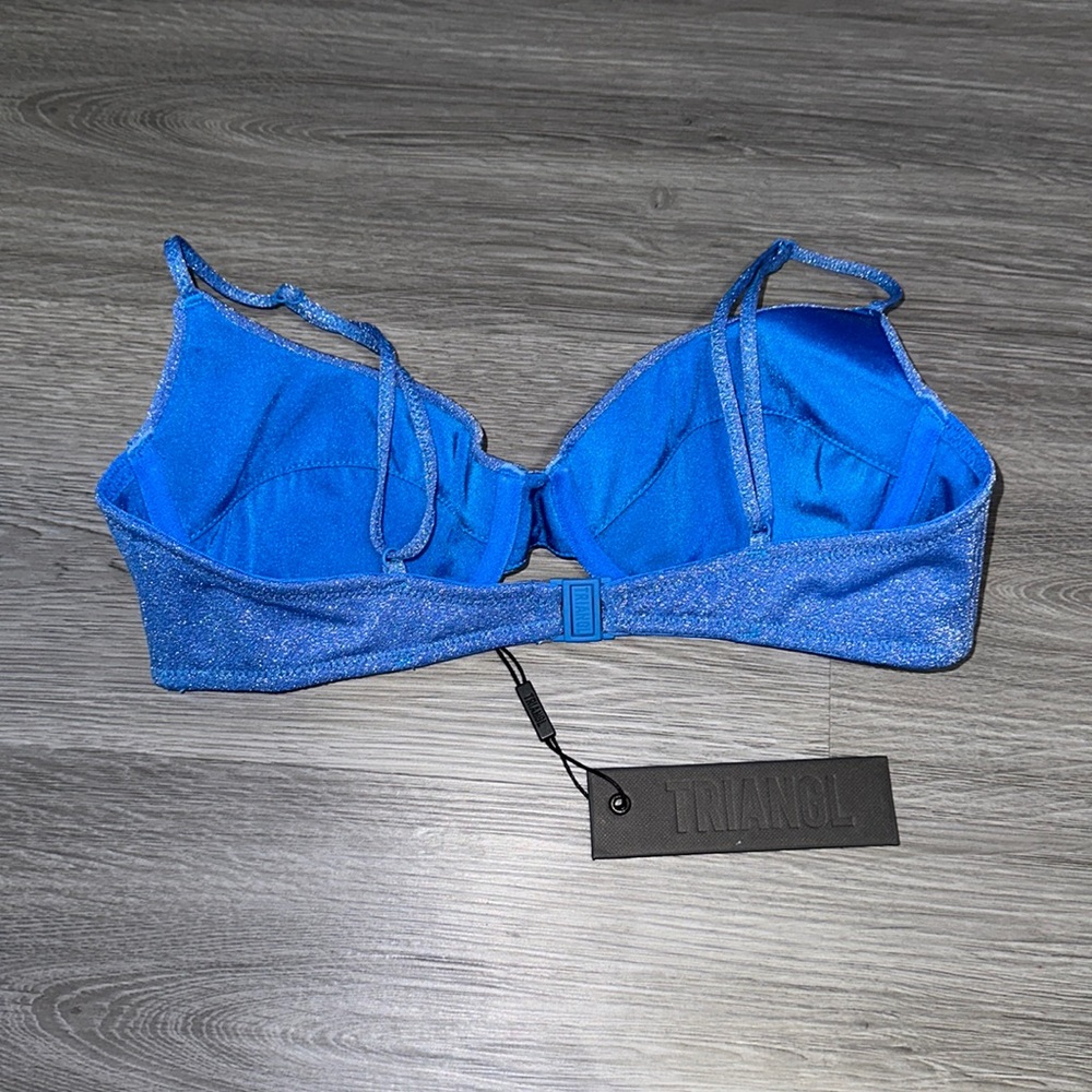 Blue sparkle swimsuit set with bag. - Picture 7 of 13